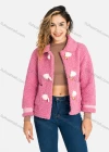 Wholesale Women's Casual Plain Claw Cowhorn Buckle Patch Pockets Long Sleeve Fleece Fluffy Jacket - Liuhuamall