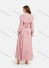 Wholesale Women's Chiffon Plain Long Sleeve Round Neck High Waist Maxi Dress With Cape - Liuhuamall