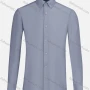 Wholesale Men's Business Collared Plain Button Down Long Sleeve Curved Hem Shirt 150-9# preview