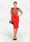 Wholesale Women's Elegant Short Sleeve Blouse With Knee Length Pencil Skirt 2 Piece Set - Liuhuamall
