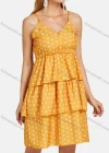 Wholesale Women's V Neck Polka Dots Print Tiered Cami Dress - Liuhuamall