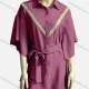 Wholesale Women's Vintage Drop Shoulder Collared Embroidery Trim Shirt Dress 11# Clothing Wholesale Market Liuhua