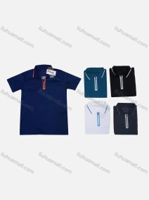 Wholesale Men's Casual Plain Collared Zipper Short Sleeve Tee, LIUHUA CLOTHING WHOLESALE