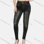 Wholesale Women's Casual High Waist Skinny Fit Striped Ripped Distressed Jeans 2016# preview
