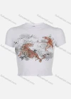 Wholesale Women's Casual Letter Print & Graphic Round Neck Short Sleeve Crop Tee - Liuhuamall