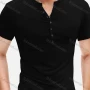 Wholesale Men's Casual Silm Fit Short Sleeve Plain Henley Shirt preview
