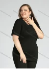 Wholesale Women's Plus Size Round Neck Short Sleeve Embroidery Casual Top - Liuhuamall