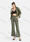 Wholesale Women's Casual Plain Patch Pockets Leather Jacket & Pant 2-Piece Set 9169-1# - Liuhuamall