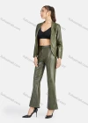 Wholesale Women's Casual Plain Patch Pockets Leather Jacket & Pant 2-Piece Set 9169-1# - Liuhuamall
