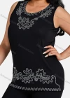 Wholesale Women's Plus Size Floral Embroidery Round Neck Sleeveless Tank Top - Liuhuamall