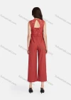 Wholesale Women's Elegant Plain Round Neck Guipure Lace Appliques Embroidery Wide Leg Jumpsuit - Liuhuamall