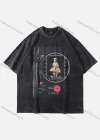 Wholesale Men's Fashion Hip Hop Oversized Crew Neck Short Sleeve Wash Distressed Graphic T-shirt 806# - Liuhuamall