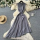 Wholesale Women's Elegant Sleeveless Textured Knit A-Line Maxi Dress #DR9751 Gray Clothing Wholesale Market Liuhua