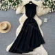 Wholesale Women's Elegant Sleeveless Textured Knit A-Line Maxi Dress #DR9751 Black Clothing Wholesale Market Liuhua