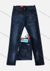 Wholesale Men's Casual Button Pockets Labelled Embroidered Letter Frayed Plain Jean 2020# - Liuhuamall