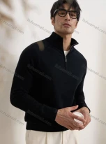 Wholesale Oscar factory casual men's stand-up collar knitted cardigan sweater, comfortable soft fabric, zippered jacket, LIUHUA CLOTHING WHOLESALE