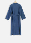 Wholesale Women's Casual 3/4 Sleeve Button Front Denim Shirt Dress - Liuhuamall