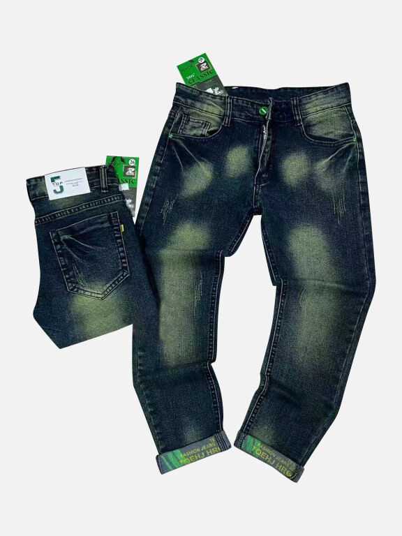 Men's Casual Wash Button Closure Pockets Denim Jeans, Clothing Wholesale Market -LIUHUA, Jeans%20%26%20Denim