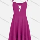 Wholesale Women's Boho Hollow Out Plain Pleated Cami Dress Purple Guangzhou Clothing Wholesale Market & Suppliers -LIUHUAMALL