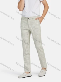 Wholesale Men's Casual Button Closure Pockets Taperd Pants, LIUHUA CLOTHING WHOLESALE