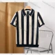 Wholesale Men's Casual Striped Colorblock Hollow Out Collared Quarter Zip Short Sleeve Henley Shirt E77051# Royal Blue Clothing Wholesale Market Liuhua