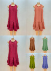 Wholesale Women's V Neck Asymmetrical Button Front Short Dress - Liuhuamall