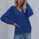 Women Plain V Neck Long Sleeve Pullover Sweater A720 Clothing Wholesale Market -LIUHUA