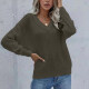 Women Plain V Neck Long Sleeve Pullover Sweater A723 Clothing Wholesale Market -LIUHUA