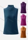 Wholesale Women's Rolled Neck Sleeveless Rib-Knit Top - Liuhuamall