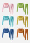 Wholesale Women's Square Neck Crop Top&Leggings Fuzzy Knit Set - Liuhuamall
