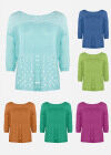 Wholesale Women's Cable Knit Crew Neck Long Sleeve Plain Sweater - Liuhuamall