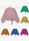 Wholesale Women's Casual Lantern Plain Sweater Cardigan - Liuhuamall