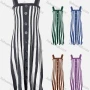 Wholesale Women's Zebra Striped Button Decor Rib-Knit Strap Cami Dress preview