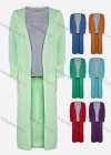 Wholesale Women's Casual Long Sleeve Dual Pockets Plain Cardigan - Liuhuamall