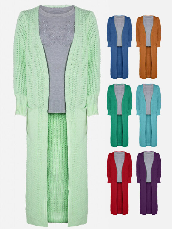 Women's Casual Long Sleeve Dual Pockets Plain Cardigan, Clothing Wholesale Market -LIUHUA, WOMEN, Sweaters