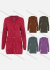 Wholesale Women's V-Neck Button Front Long Sleeve Sweater Knit Cardigan - Liuhuamall