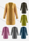 Wholesale Women's Casual Cable Knit Long Sleeve Sweater Cardigan - Liuhuamall