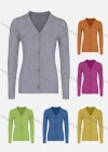 Wholesale Women's Casual V Neck Long Sleeve Button Down Knit Cardigan - Liuhuamall