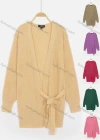 Wholesale Women's Casual Long Sleeve Tie Side Front Knit Solid Cardigan - Liuhuamall