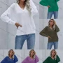 Wholesale Women Plain V Neck Long Sleeve Pullover Sweater preview