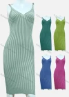 Wholesale Women's Casual Ruched V Neck Plain Cami Dress - Liuhuamall
