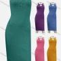 Wholesale Women's Casual Ruched Plain Hollow Out Halter Dress preview