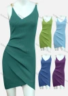 Wholesale Women's Casual Ruched Plain Hollow Out Cami Dress - Liuhuamall