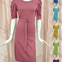 Wholesale Women's Casual Crew Neck Half Sleeve Plain Dress With Belt preview