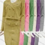 Wholesale Women's Elegant Crop Jacket Plain 2-Piece Set 106# preview