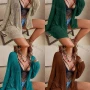 Wholesale Women's Plain Loose Fit Hollow Out Long Sleeve Cardigan preview
