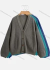 Wholesale Women's Plain Lantern Sleeve Button Front Knitted Cardigan - Liuhuamall