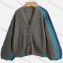 Wholesale Women's Plain Lantern Sleeve Button Front Knitted Cardigan preview