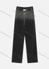Wholesale Women's Casual Plain Elastic Waist Metal Chain Decor Ankle Length Wide Leg Jeans 9903# - Liuhuamall