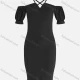 Wholesale Women's Fashion Off Shoulder Puff Sleeve Bodycon Plain Dress 2# Clothing Wholesale Market Liuhua